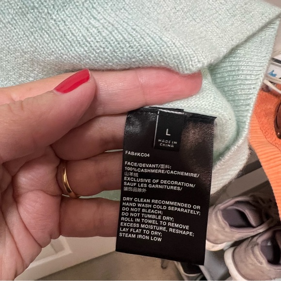 Lafayette 148 New York Women's Cashmere Sweater light green size L - Picture 4 of 6